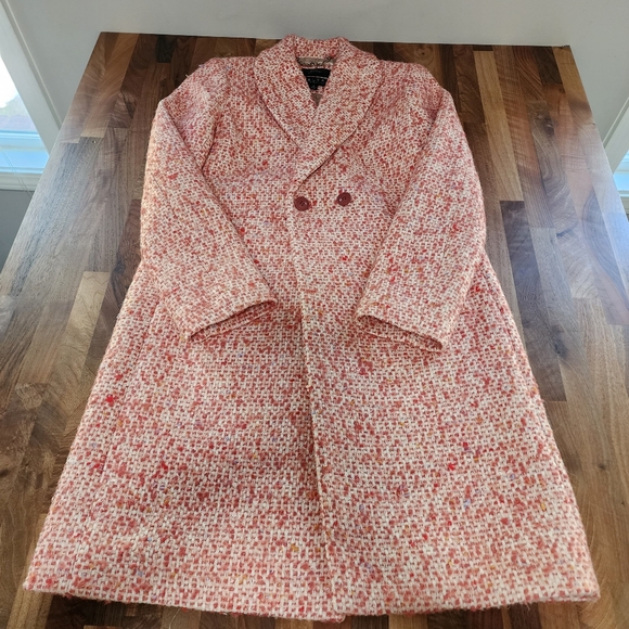 J. Crew Daphne in Italian Tweed Topcoat Faded Guava Nayla Size 0 - Picture 6 of 11